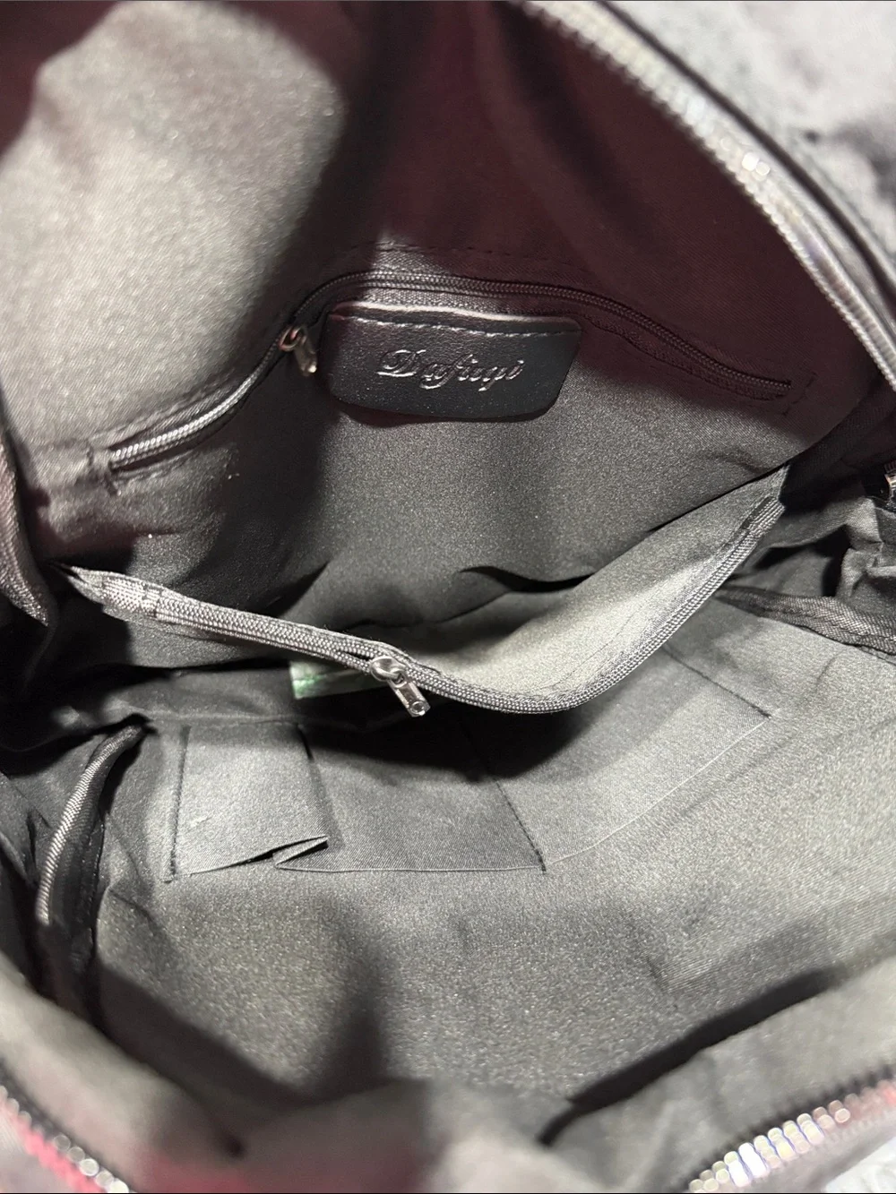 Compact Black Nylon Backpack with Front Pocket - Unbranded